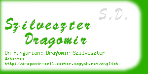 szilveszter dragomir business card